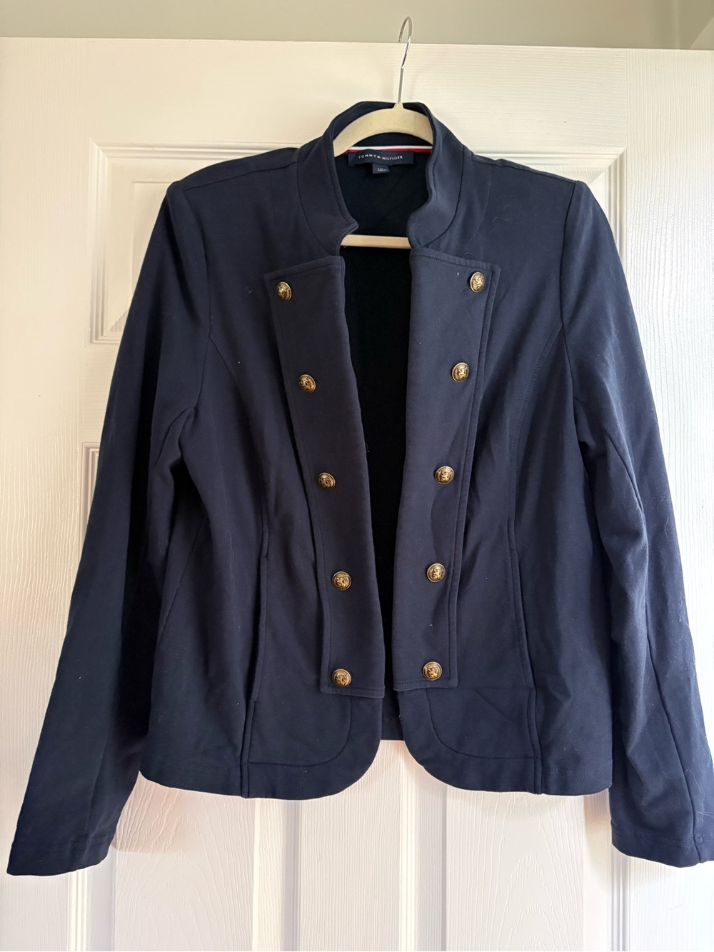 Tommy Hilfiger Navy Double-Breasted Military Blazer